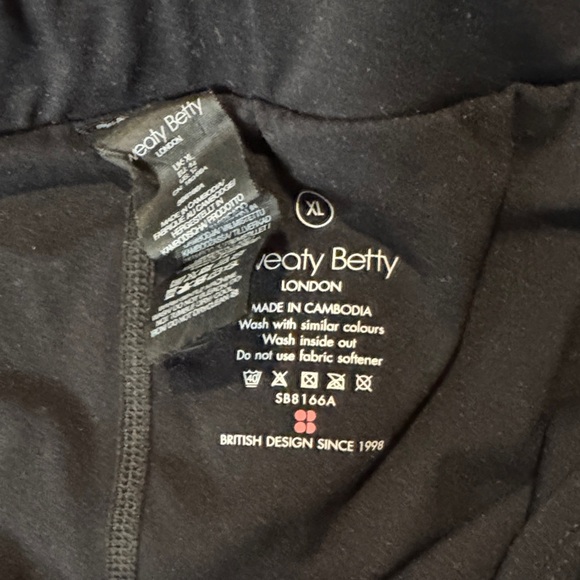 Sweaty Betty Black with Yellow and Red Pattern Athletic Shorts - Picture 2 of 3